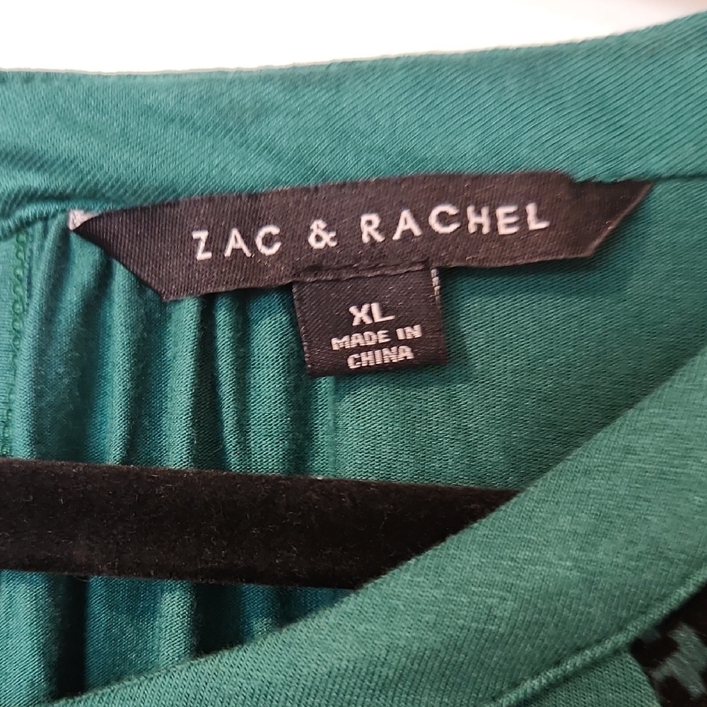 Zac & Rachel Teal and Black Blouse - Picture 4 of 7